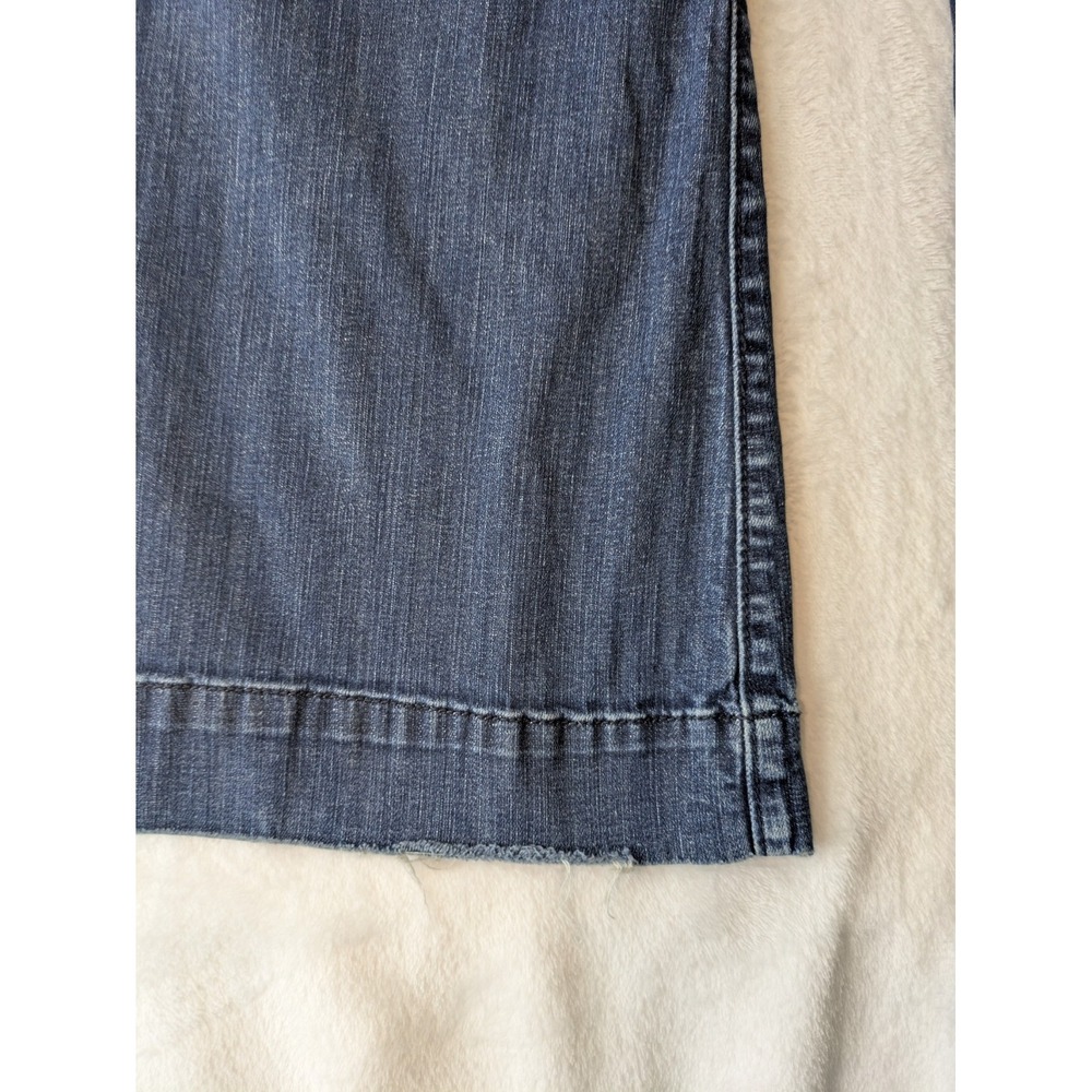Mossimo Premium Denim Jeans Womens 10 Blue Flare Wide Leg Trouser Mid Rise Y2K - Picture 9 of 10
